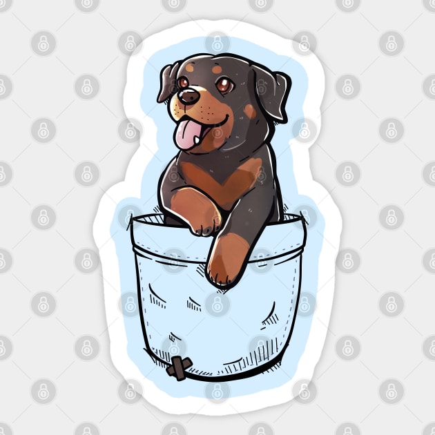 Pocket Cute Rottweiler Dog Sticker by TechraPockets